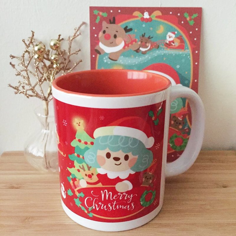 Christmas celebration limited mug (Christmas gift) - Mugs - Porcelain Red