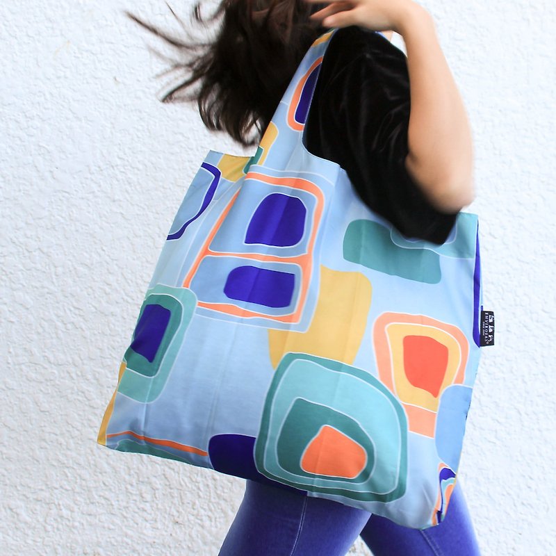 ENVIROSAX Australian Reusable Shopping Bag-Bondi Pavilion Geometry - Messenger Bags & Sling Bags - Polyester Multicolor