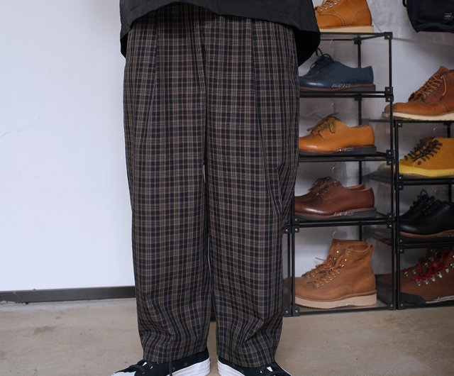 ルーズフィット チェック ロング パンツ グレンチェック ロングパンツ(140-160cm)（98-52PC18-203