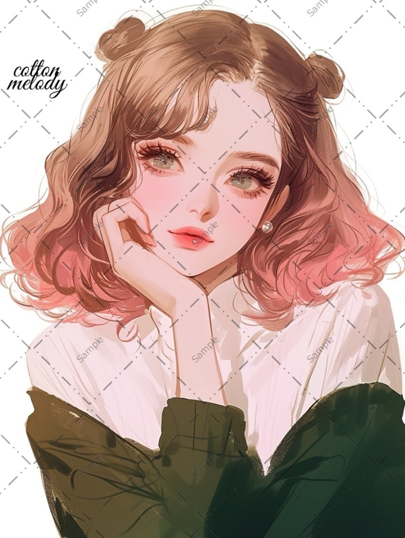 original sticker no.1237 人物ステッカー オリジナルステッカー 人物ステッカー 女の子ステッカー オリジナル人物ステッカー - 貼紙 - 紙 