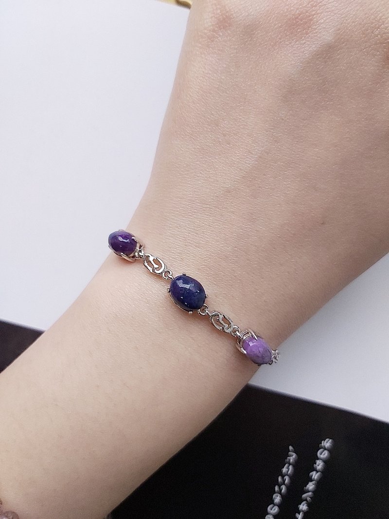 Xinchen - Shugulai Sterling Silver Inlaid Bracelet Shugulai Crystal - Bracelets - Semi-Precious Stones Purple