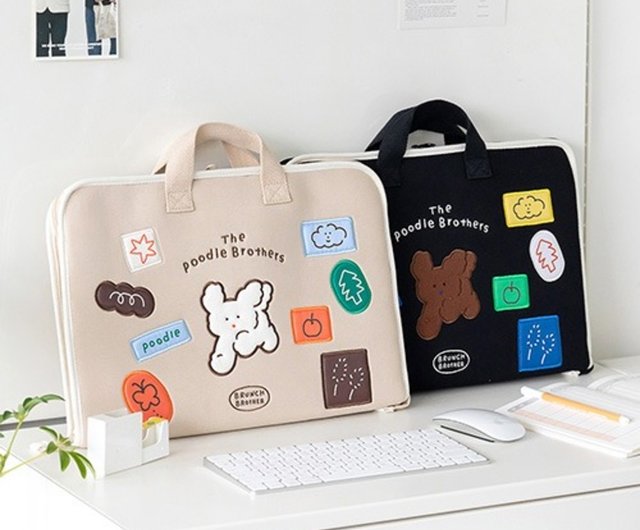 【ROMANE】Brunch Brother Poodle Open Laptop Pouch 15” Designer fashion, Seoul-fully created | W Concept