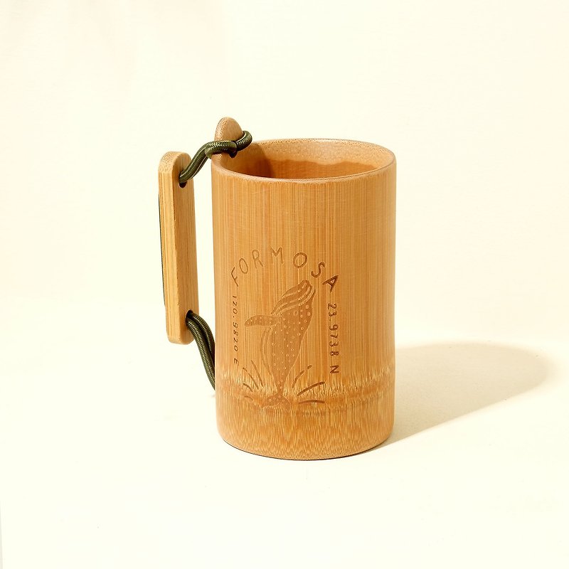 Outdoor Cup Yuanqi Concave Bean Cup (Whale Model) - แก้วมัค/แก้วกาแฟ - ไม้ไผ่ สีกากี