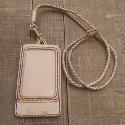 LouisRay Leather 純手工縫製皮件 純手工製證件套鏈條皮革編織黃銅五金，免費刻字，繡字