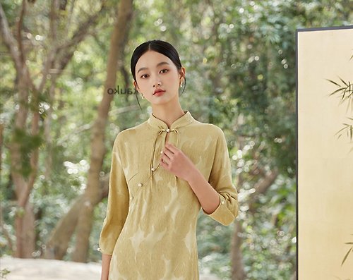 初蟬 瑯嬛仙 新中式中國風 改良醋酸洋裝