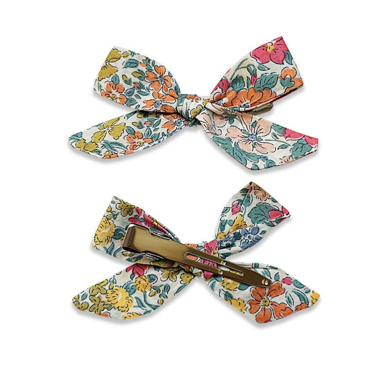 Australian Josie Joan's handmade bow children's hairpin - Rowie - เครื่องประดับผม - ผ้าฝ้าย/ผ้าลินิน ขาว