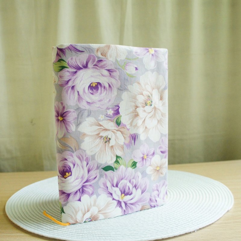 Lovely [Purple rose double-sided cloth book jacket, pink purple] 25K log, A5 hand account - ปกหนังสือ - ผ้าฝ้าย/ผ้าลินิน สีม่วง