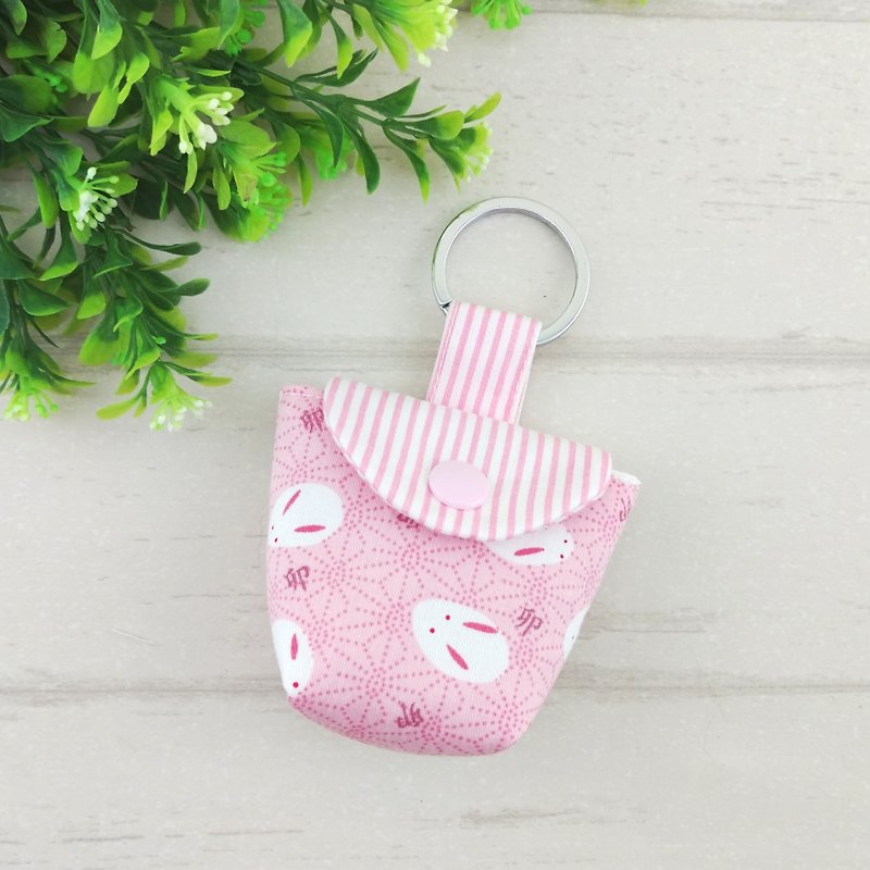 Slipper bunny. Pacifier storage bag (up to 40 embroidery name) - Baby Bottles & Pacifiers - Cotton & Hemp Pink
