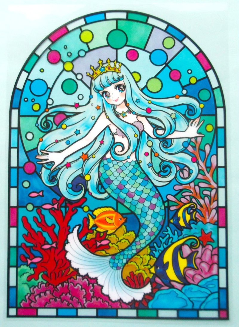 mermaid clear poster - โปสเตอร์ - พลาสติก หลากหลายสี