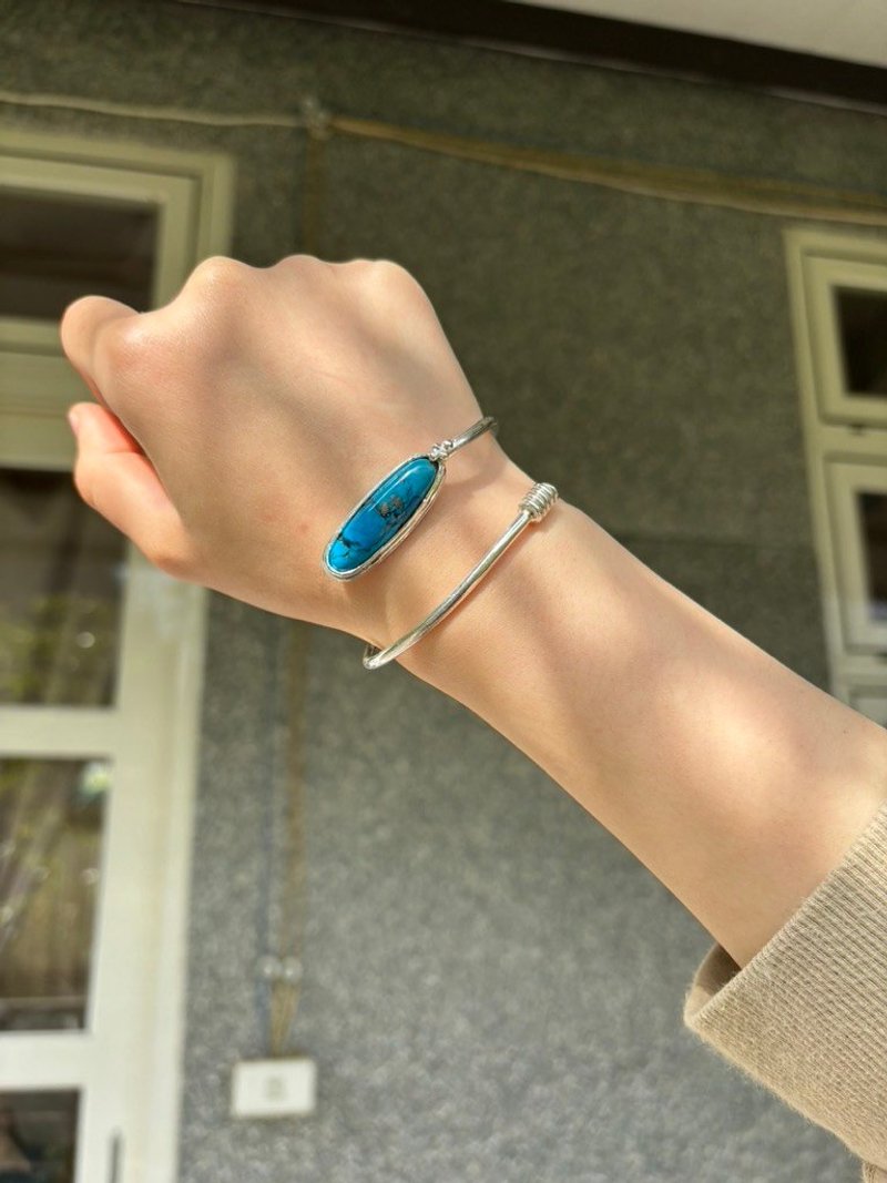 土耳其石手環 - 手鍊/手鐲 - 純銀 