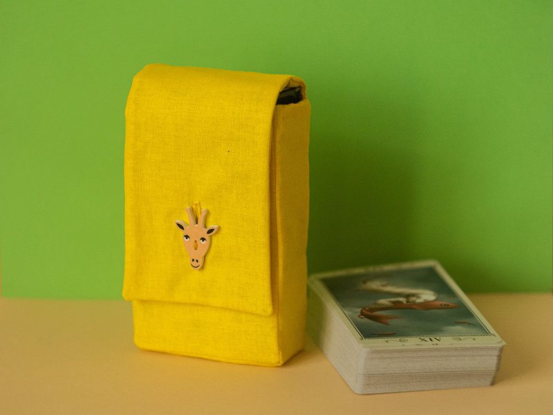 Yellow Cotton Tarot Cards Case Oracle Deck Pouch Tarot Deck Holder - 其他 - 棉．麻 黃色