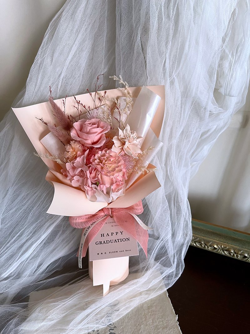 Immortal Bouquet Dreamland Lilac Powder | Valentine's Day Bouquet | Tanabata Valentine's Day | Birthday Bouquet - Dried Flowers & Bouquets - Plants & Flowers Pink