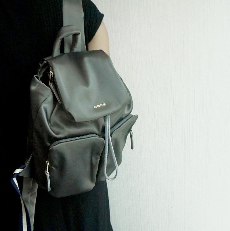 Bunny Small Nylon Backpack - Diaper Bags - Thread Gray