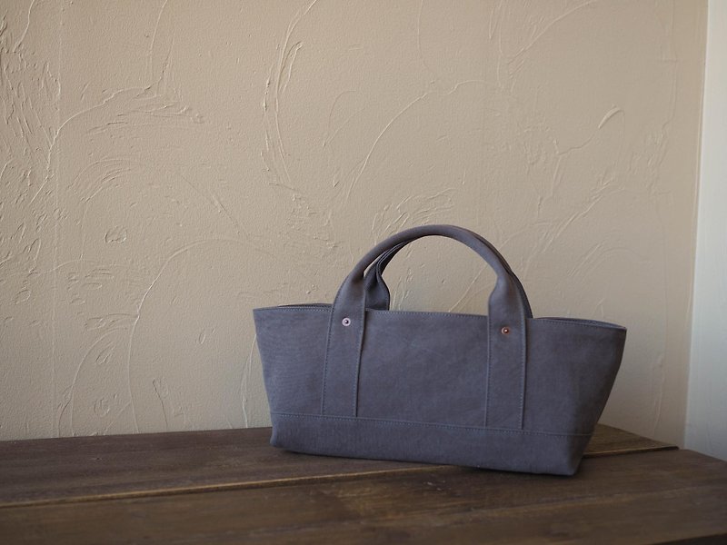With lid only Tote Yokonaka (Smokey gray) - Handbags & Totes - Cotton & Hemp 