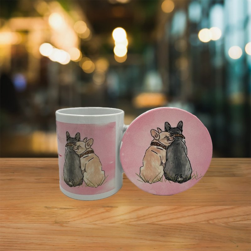 情侶法鬥 陶瓷馬克杯 + 杯墊 | 禮品套裝 - 咖啡杯/馬克杯 - 陶 