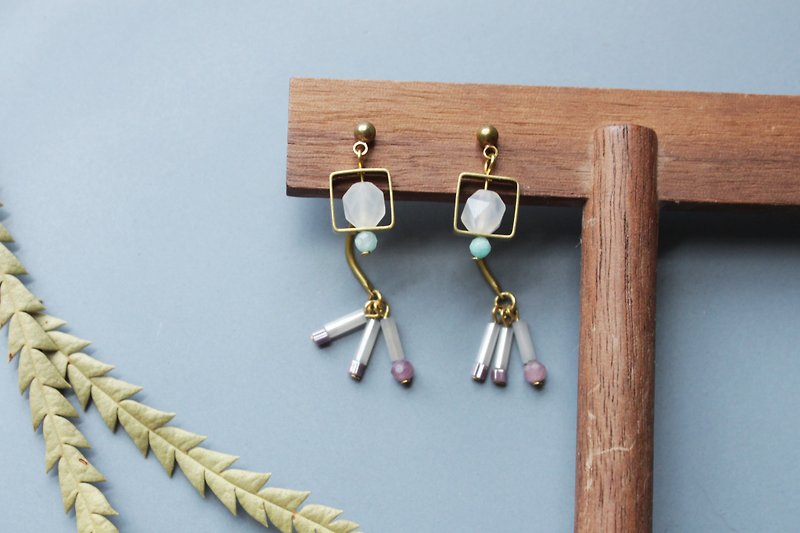 Guppy - earring  clip-on earring - Earrings & Clip-ons - Copper & Brass White