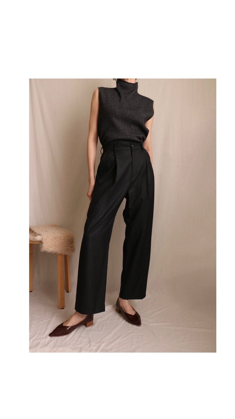 Louise Vest Top 岩灰羊毛堆高領背心 - 女毛衣/針織衫 - 羊毛 