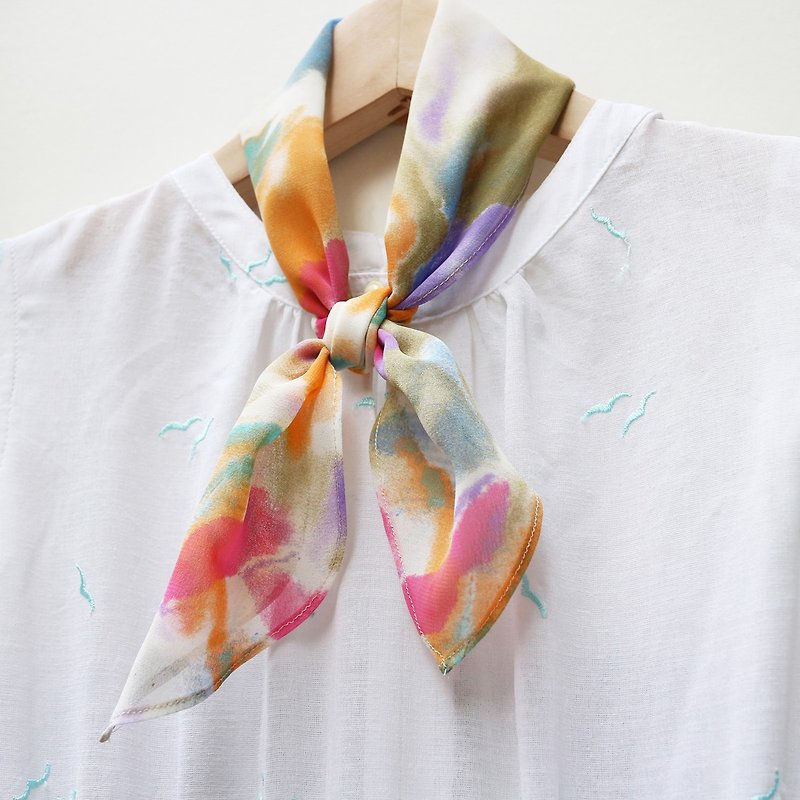 JOJA │ Japan old cloth system handmade long scarf / scarf / hair band / hand belt - Scarves - Cotton & Hemp Multicolor