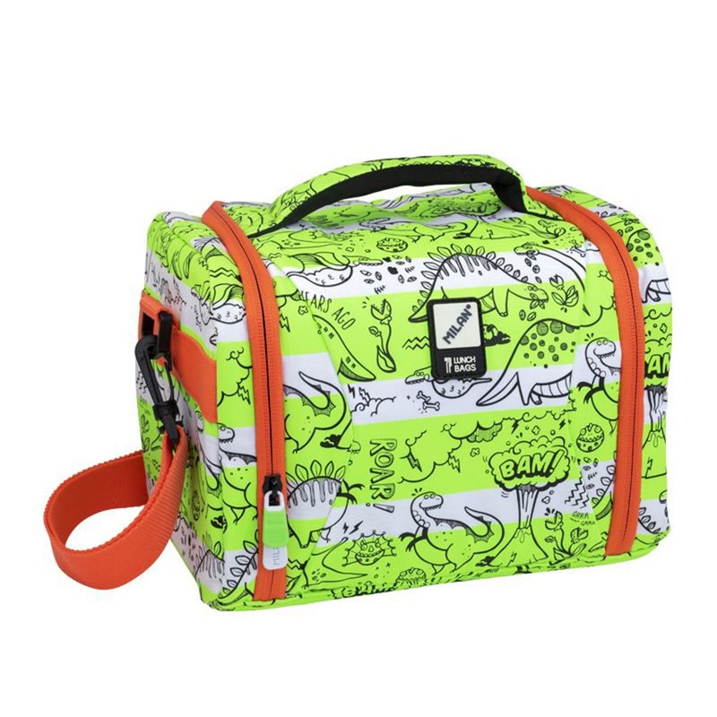 Picnic Essentials_Insulation Cooler Bag (Large)_Dinosaur Paradise_Happy Gluttonosaurus - Camping Gear & Picnic Sets - Polyester Green