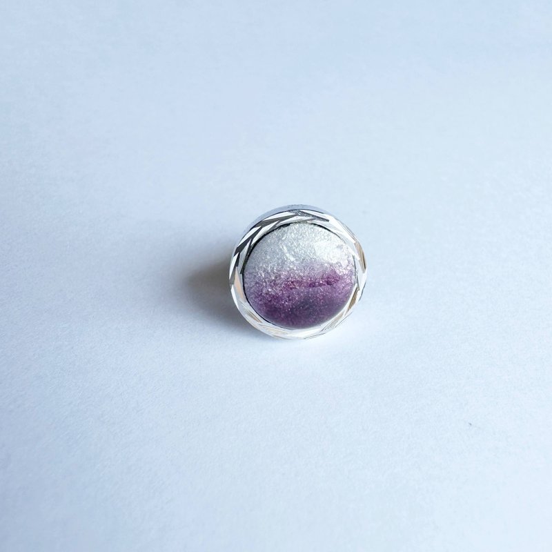 Silver Lapelpin Mauve Cloisonne Lapel Pin Tie Tack Pure Silver Cloisonne - Ties & Tie Clips - Other Materials Purple