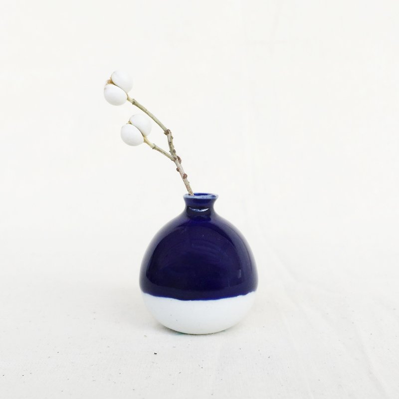 手作りセラミックミニフラワー-青と白 - 花瓶・植木鉢 - 磁器 ブルー