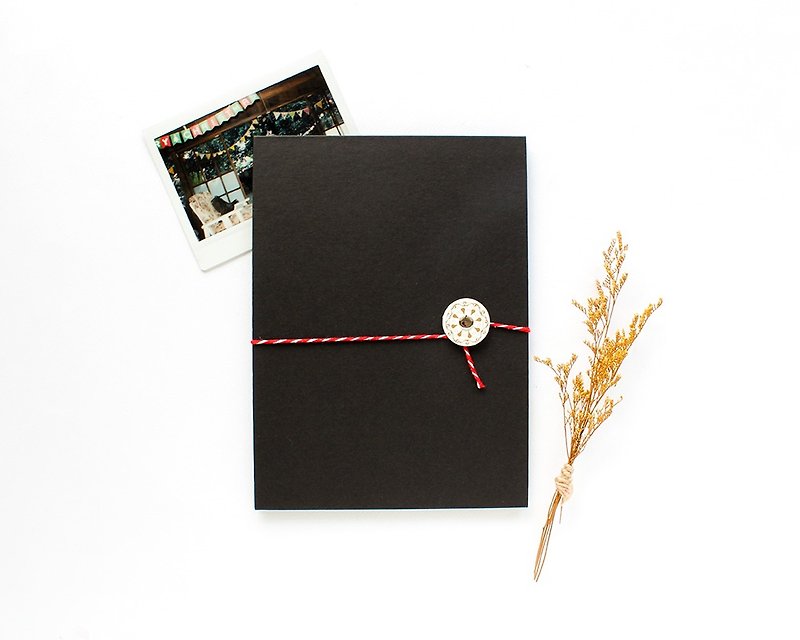 Handmade / pull the page tied with the rope - black - Photo Albums & Books - Paper Black
