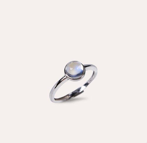 安的珠寶 AND Jewel AND 月光石 白色 圓形 6mm 戒指 蛻變系列 Surround 天然寶石