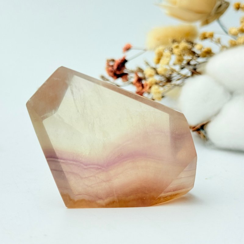 胭粉螢石隨形 七彩螢石 山形千層 超透螢石 稀有彩虹光 粉20 - 擺飾/家飾品 - 水晶 多色