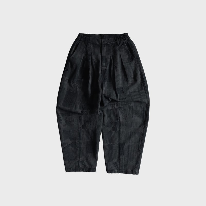 DYCTEAM - Logo pattern full length tapered pants - กางเกงขายาว - วัสดุอื่นๆ สีดำ