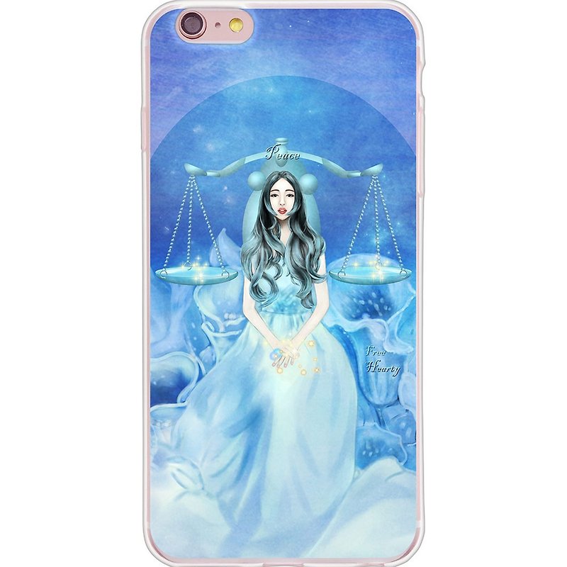 New creation series [Constellation Flower Libra]-I黛萱-TPU mobile phone case - Phone Cases - Silicone Blue