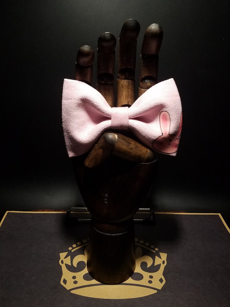 Pink rabbit bow tie fairy tale bow - Bow Ties & Ascots - Cotton & Hemp Pink