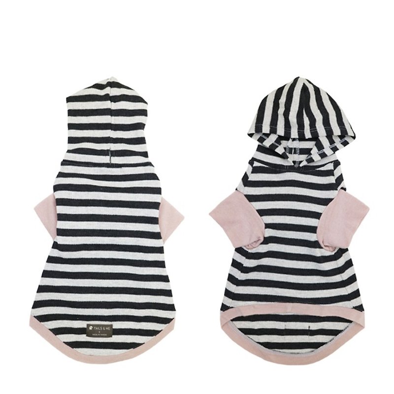 [Tail] with me purely Hooded pet clothing pink stripes <2016 autumn and winter new color> - Clothing & Accessories - Cotton & Hemp 