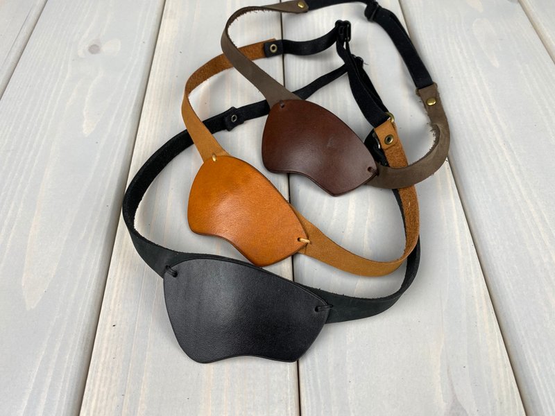 Leather Eye Patch, Eye Patch, Man Eye Patch, Woman Eye Patch, Brown Eye Patch, S - 眼罩 - 真皮 透明