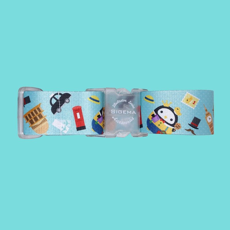 Squly & Friends Cute Squirrel Penguin Luggage Luggage Belt Travel Goods London Travel - Luggage & Luggage Covers - Polyester Blue