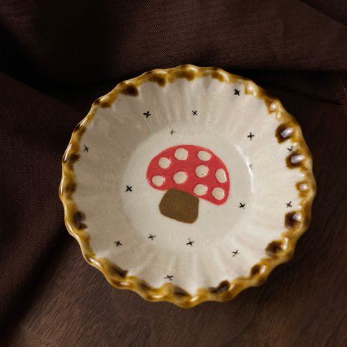 小丸和器 【 小丸 森林 手繪 】 蘑菇 豆皿 小碟 飾品碟 醬料碟