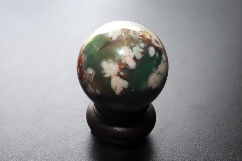綠櫻花瑪瑙球  礦石/水晶/靈修/開運/招財/破煞/防小人 - 擺飾/家飾品 - 半寶石 