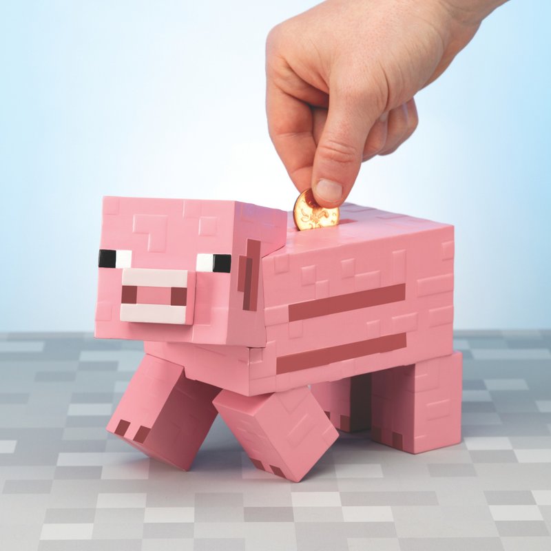 Minecraft Money Bank - กระปุกออมสิน - พลาสติก สึชมพู