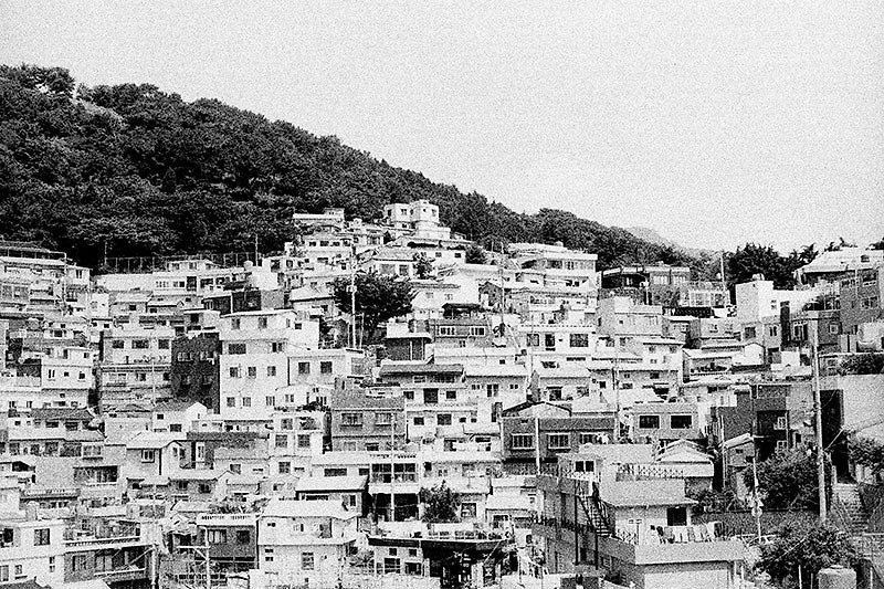 Film Photography Postcard - Korea Series - Gamcheon Culture Village in Black and White - Cards & Postcards - Paper Black