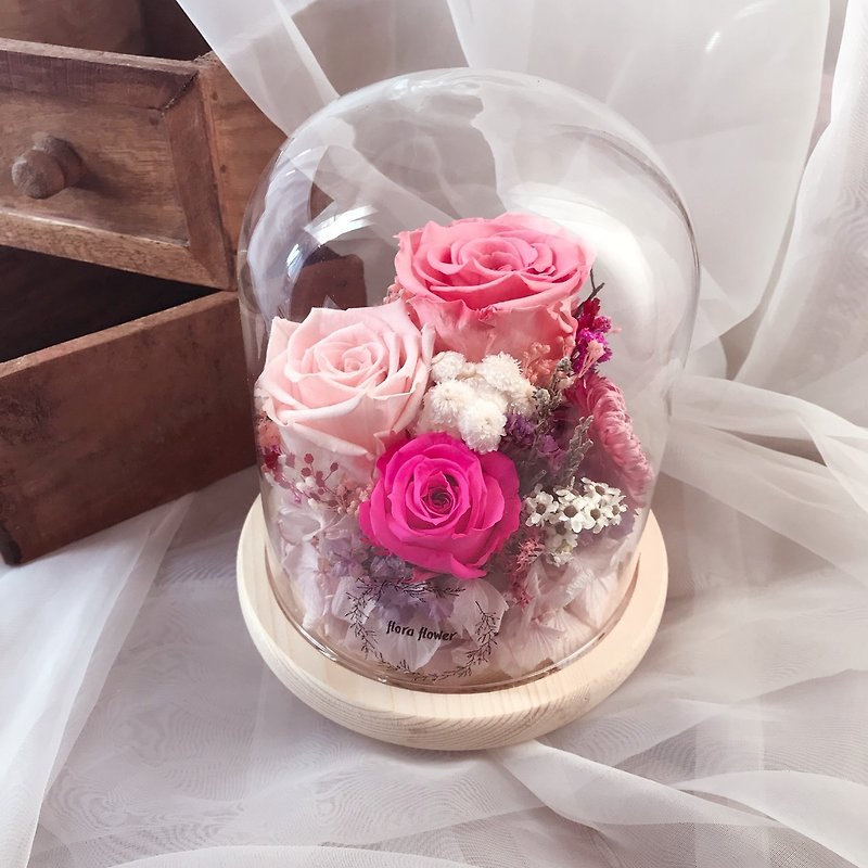 Everlasting Flower Night Light Girl Story FLORA FLOWER Birthday Gift Wedding Wedding Gift - ตกแต่งต้นไม้ - พืช/ดอกไม้ สึชมพู