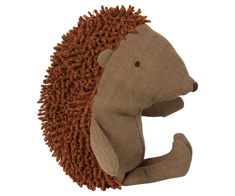 Hedgehog family - Mommy Hedgehog - ตุ๊กตา - ผ้าฝ้าย/ผ้าลินิน สีนำ้ตาล