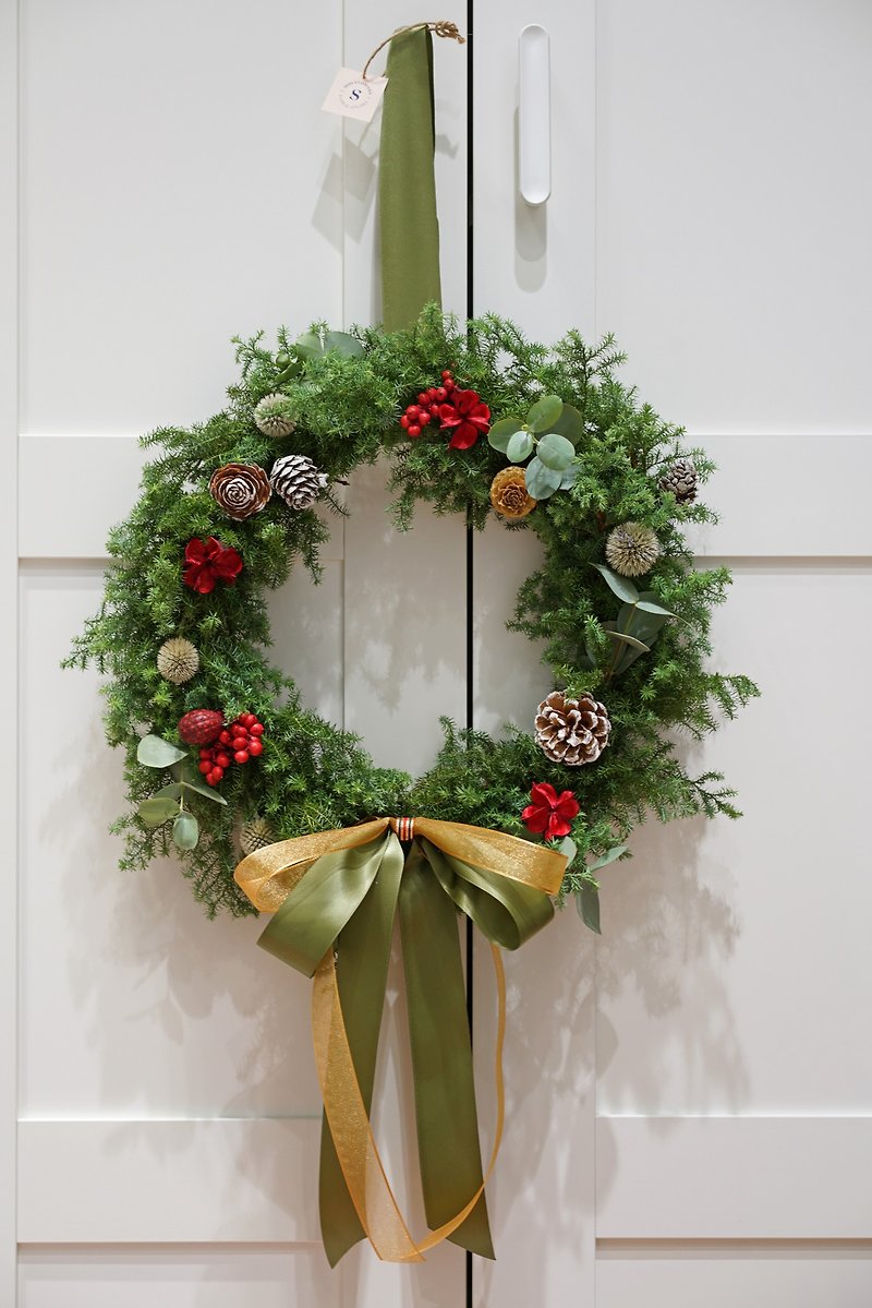 Fresh cedar Christmas wreath - 36 cm in diameter (you can make an appointment to pick it up at Jingmei MRT Station) - Plants - Plants & Flowers 