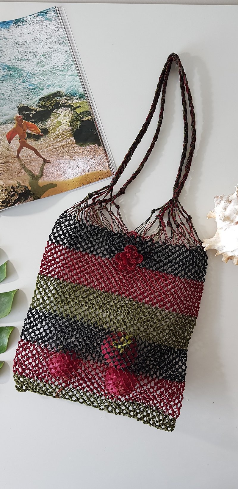 Beach Bag, Beetroot Mix Colours 01 - Handbags & Totes - Waterproof Material Multicolor