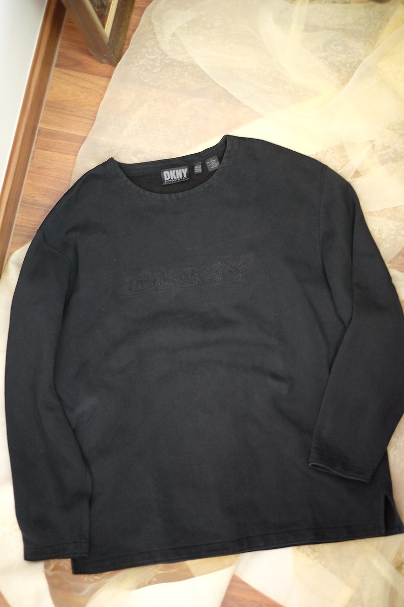Vintage 90s DKNY Pullover Sweatshirt - 男毛衣/針織衫 - 棉．麻 
