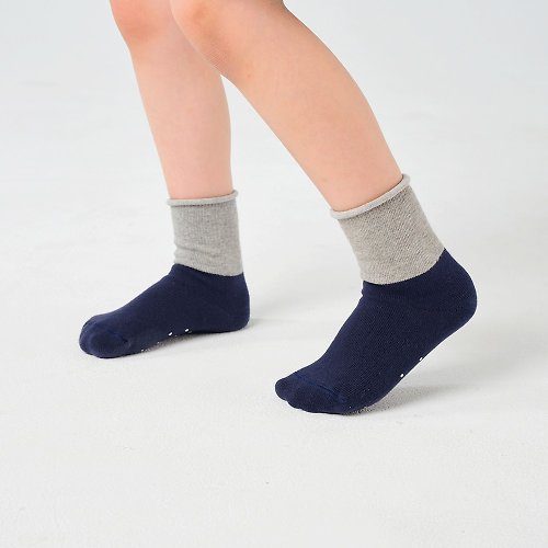 ChangeTone 捲一點點/深藍(16-18cm,19-22cm)-MIT兒童中筒襪