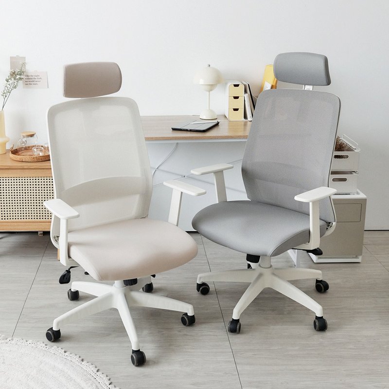 Korean style high back computer chair - เก้าอี้โซฟา - พลาสติก สีเทา