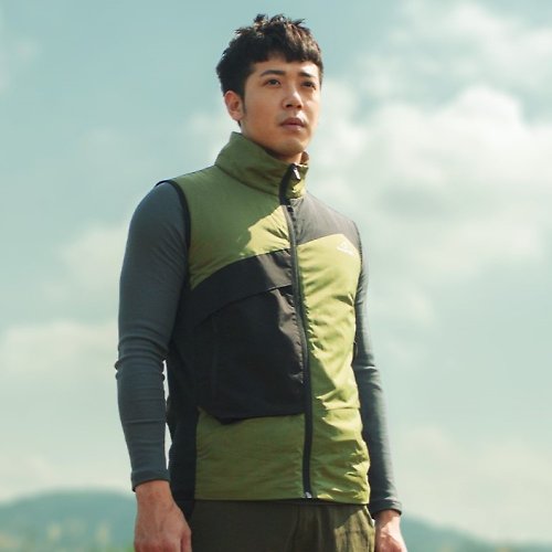 TAKODA Okaga 輕量防風科技保溫棉登山背心 男款 橄欖綠