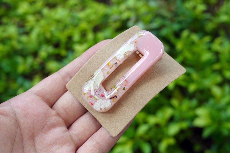 【Twilight Pink Cloud】Handmade rubber hairpin - เครื่องประดับผม - เรซิน สึชมพู