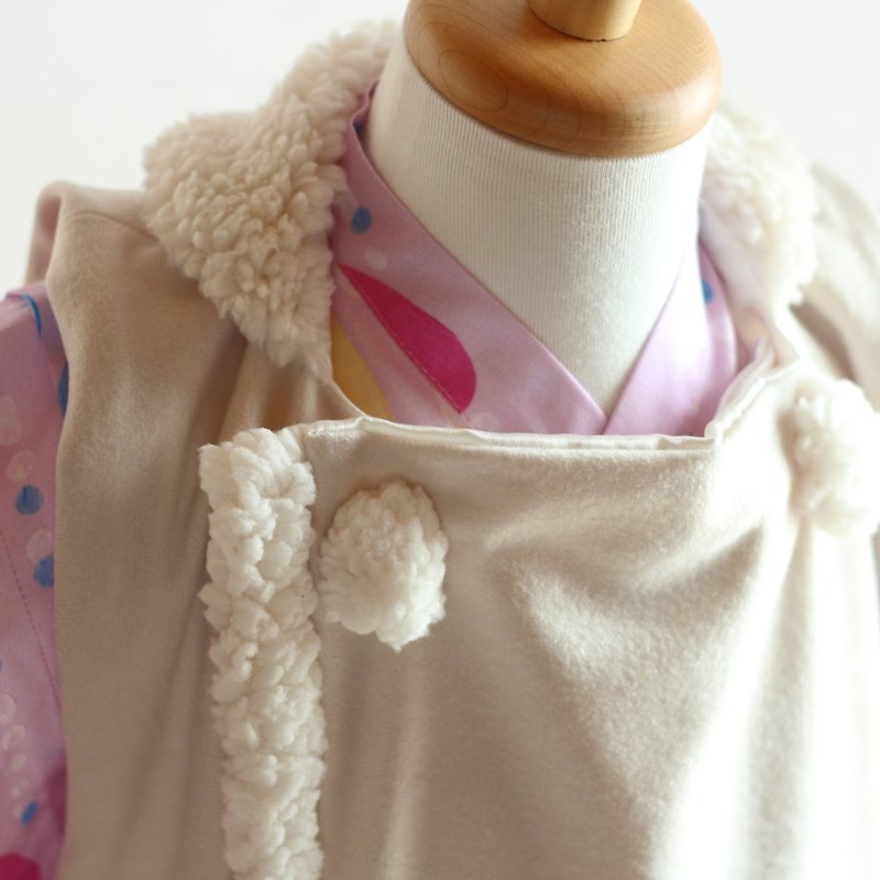 90【Casual KIMONO】cute and fluffy overcoat  Candy Rain pink  90 size KIMONO - Kids' Dresses - Cotton & Hemp 