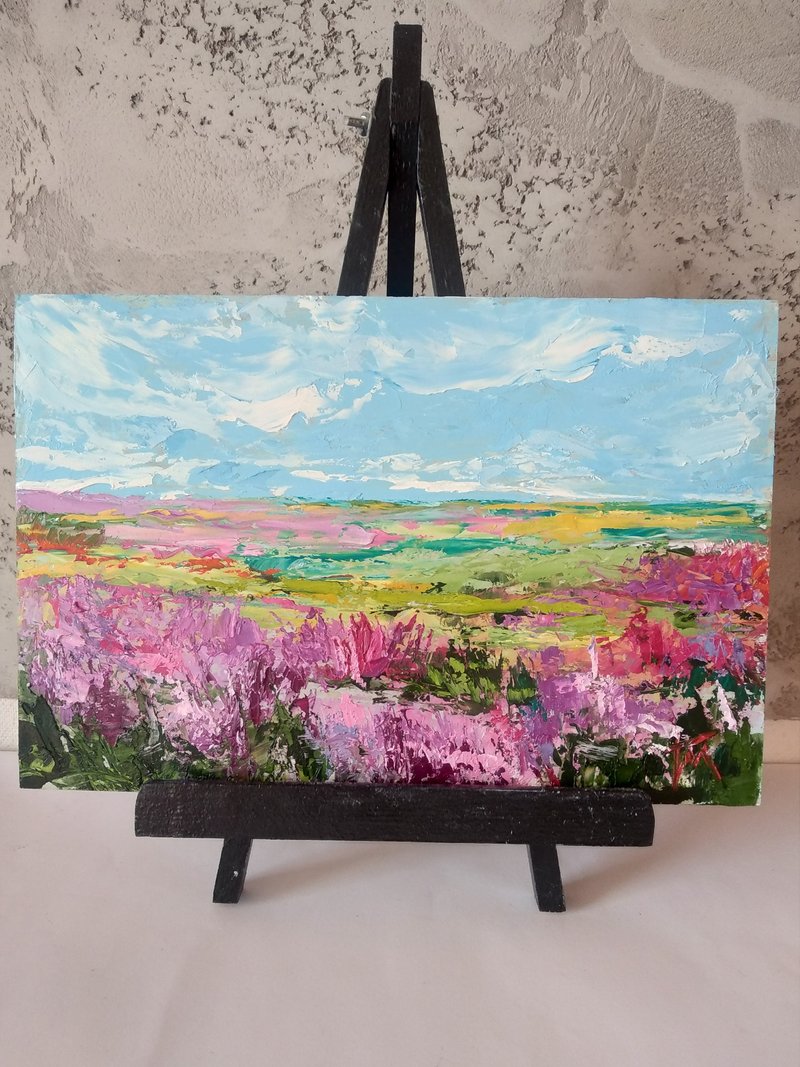 Original oil painting. Landscape painting. Flower abstract painting. - 海報/掛畫/掛布 - 其他材質 紫色