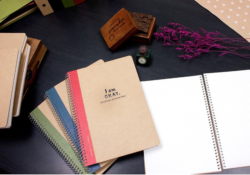 Berger Stationery x I am Okay [loose-leaf notebook-25K] four colors, two inner pages - Notebooks & Journals - Paper Khaki